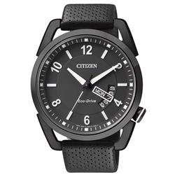 Image of sort rustfri stål quartz med Eco-Drive Herre ur fra Citizen